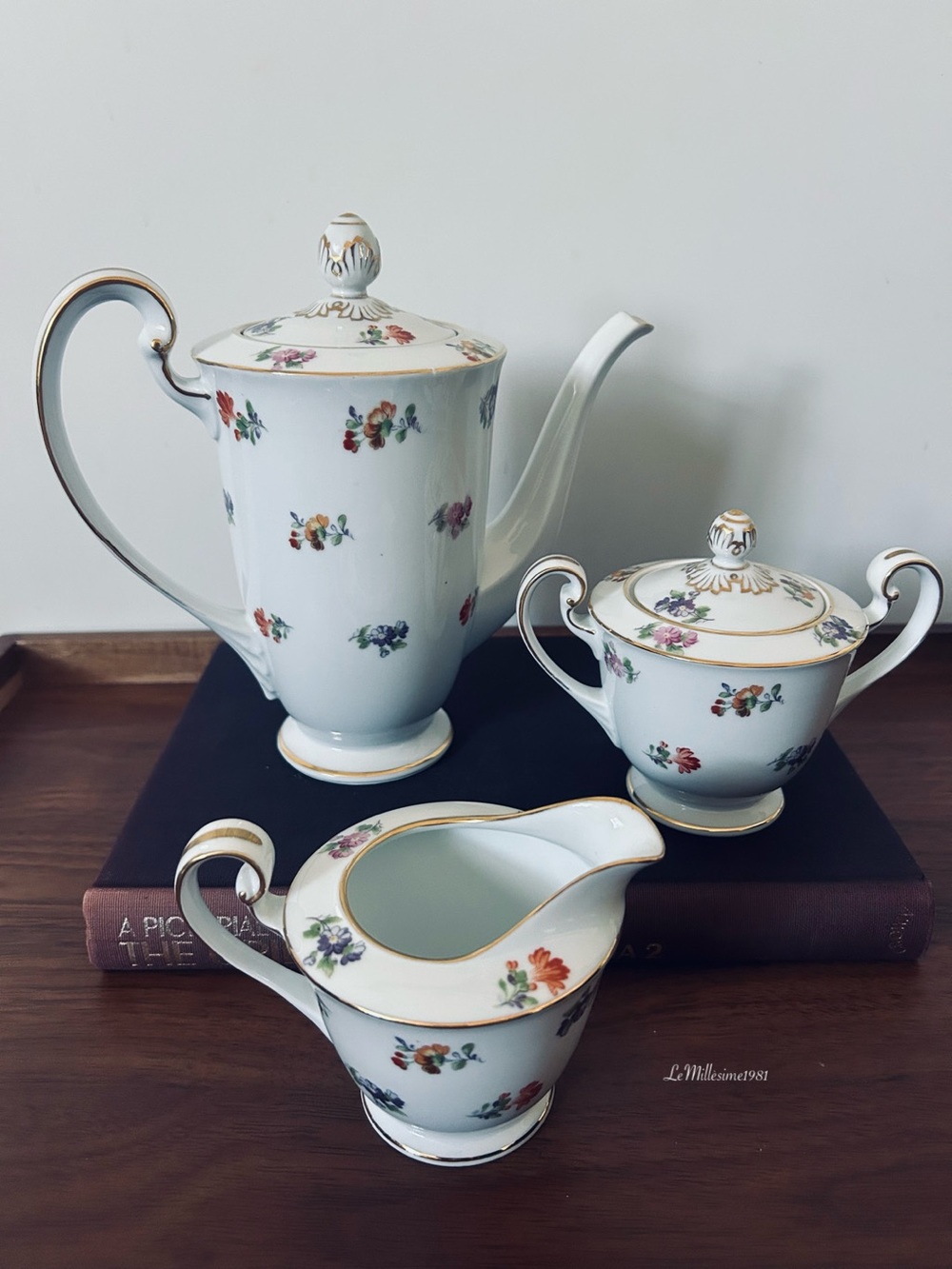 Vintage Noritake Japan Floral Coffee Set of 3
